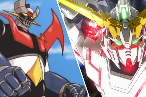 Two kind of mecha anime robot: Mazinger Z (super robot) and Gundam (real robot)